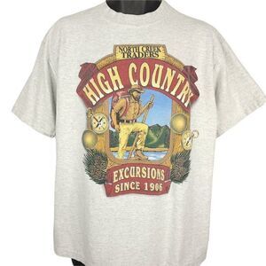 Hiking Excursions T Shirt Vintage 90s High Country Outdoors Made In USA Mens XL